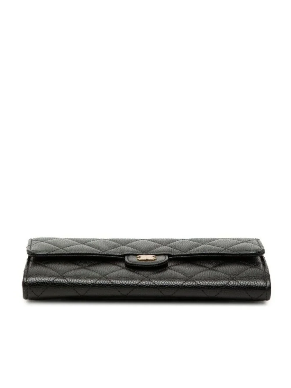 Chanel Quilted CC Logo Wallet Black Caviar Leather